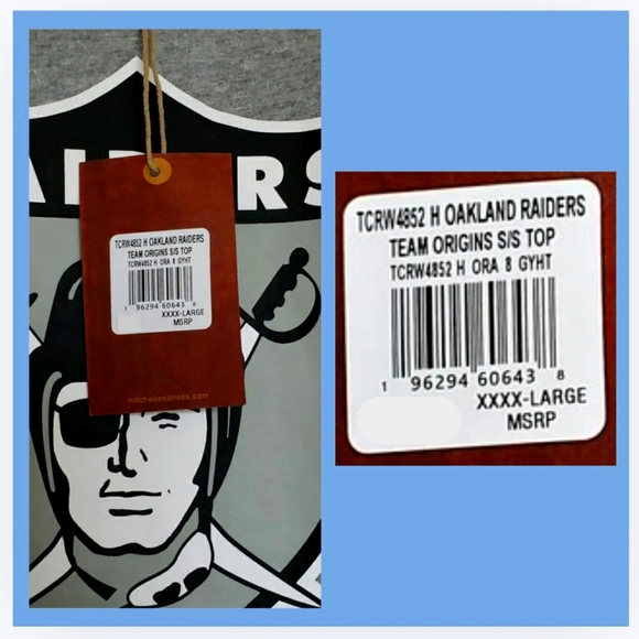 🔥NWT/MITCHELL & NESS/THROWBACK/"RAIDERS"/4XL☠ - Picture 3 of 6